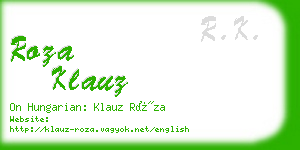 roza klauz business card